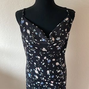 EUC ARITZIA WILFRED FLORAL COWL NECK SLIP DRESS SIZE LARGE